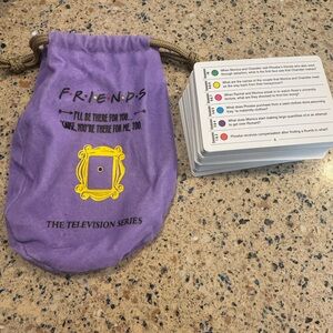 Purple pouch drawstring Friends TV Series Card trivial pursuit add on Game Set